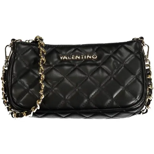 Schwarze Polyethylen-Schultertasche mit Kettenriemen - Valentino by Mario Valentino - Modalova