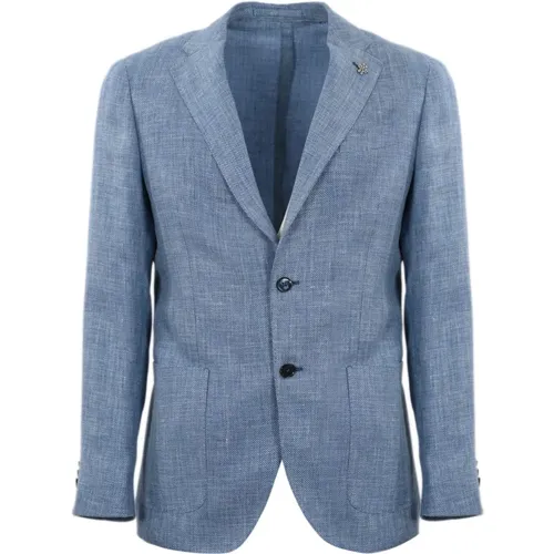 Blauer V-Ausschnitt Blazer Jacke , Herren, Größe: 2XL - Lubiam - Modalova