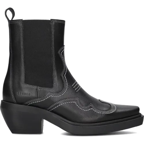 Schwarze Leder-Stiefeletten , Damen, Größe: 37 EU - Copenhagen Studios - Modalova