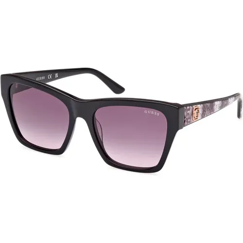 Square Sunglasses with Animal Print Detail , female, Sizes: 55 MM - Guess - Modalova