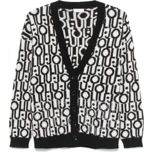 Black Jacquard Cardigan , female, Sizes: L, S, M - Liu Jo - Modalova