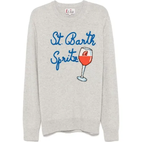 Heather Grey Knit Sweater , male, Sizes: L - MC2 Saint Barth - Modalova