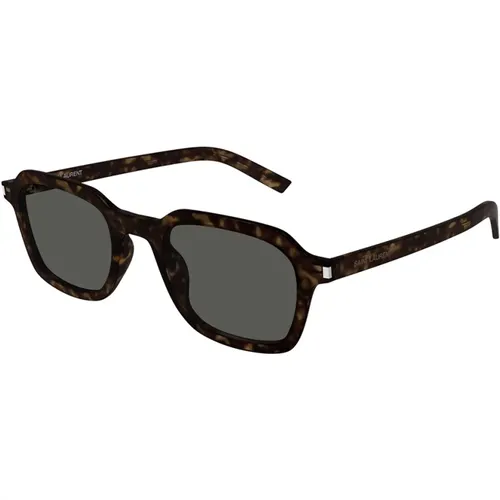 Slim 002 Sunglasses in Havana Acetate , male, Sizes: 49 MM - Saint Laurent - Modalova