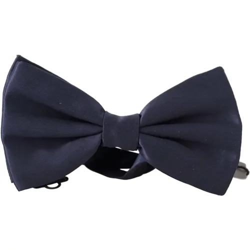 Bowties, male, , Size: ONE SIZE Sapphire Silk Bow Tie - Dolce & Gabbana - Modalova