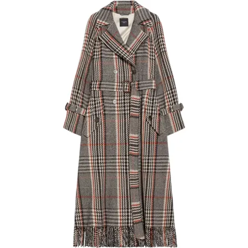 Double-Breasted Trench Coat with Check Pattern , female, Sizes: 2XS, S - Max Mara Weekend - Modalova