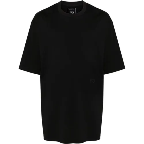 Schwarzes Boxy Kurzarm-T-Shirt , Herren, Größe: L - Y-3 - Modalova