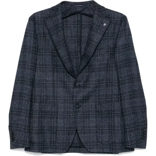 Blazers, male, , Size: 2XL Tweed Check Jacket - Tagliatore - Modalova