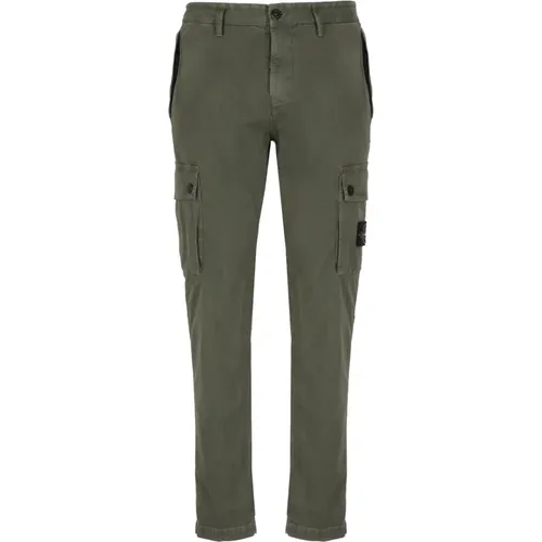 Straight Trousers, male, , Size: W31 Cargo Pants with Iconic Patch - Stone Island - Modalova