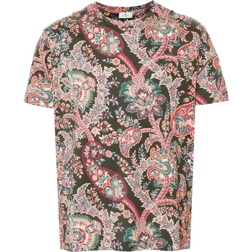 Blumiges Paisley-Print T-Shirt Etro - ETRO - Modalova