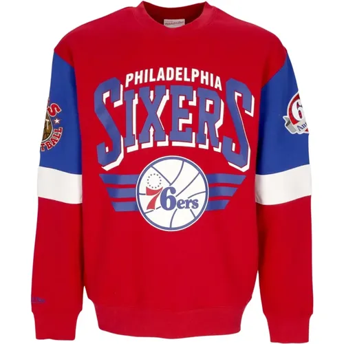 Sweatshirts, male, , Size: XL NBA All Over Crew Sweatshirt - Mitchell & Ness - Modalova