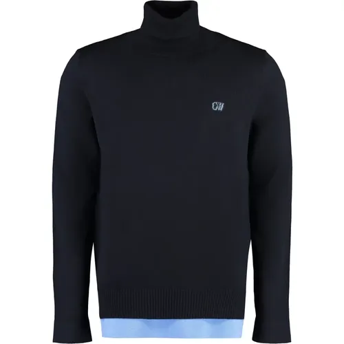 Turtlenecks, male, , Size: S Wool Turtleneck Sweater - Off White - Modalova