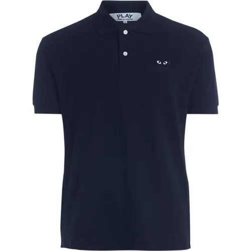 Schwarzes Polo-Shirt mit Schwarzem Herz , Herren, Größe: XL - Comme des Garçons Play - Modalova