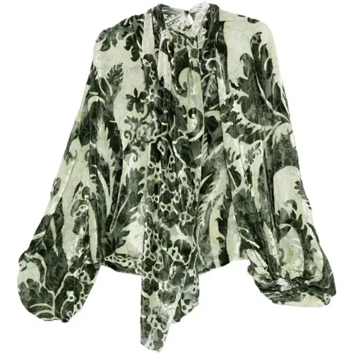 Blouses, female, , Size: S Silk Printed Blouse - F.r.s For Restless Sleepers - Modalova