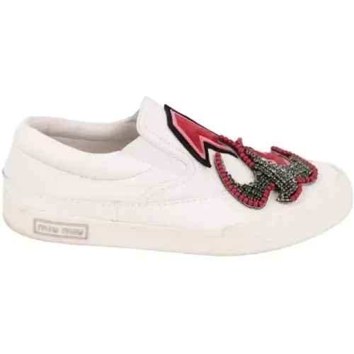 Pre-owned Sneakers, female, , Size: 6 US Pre-owned Leather sneakers - Miu Miu Pre-owned - Modalova