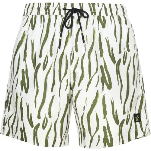 White and Green Animal Print Boxer Shorts , male, Sizes: L, XL, M, 2XL - 4Giveness - Modalova