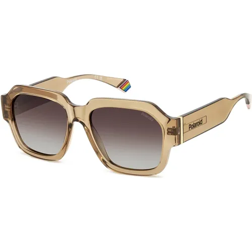 Sunglasses, unisex, , Size: 54 MM Havana Sunglasses Brown Shaded Polarized - Polaroid - Modalova