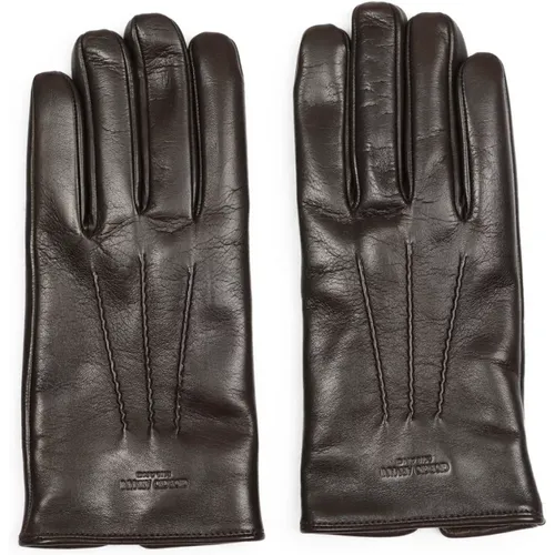 Leather Gloves Aw24 Style , male, Sizes: L, XL - Giorgio Armani - Modalova