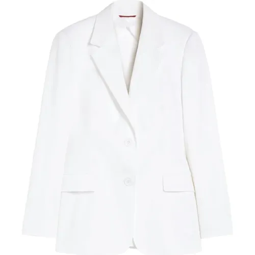 Blazers, female, , Size: L Cotton Elastane Blend Blazer - Max Mara Studio - Modalova