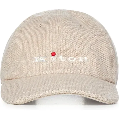 Cashmere Hat with Logo Embroidery , male, Sizes: ONE SIZE - Kiton - Modalova