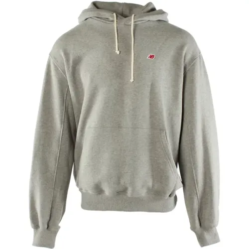 Grauer Herrenhoodie Upgrade Casual Stil , Herren, Größe: M - New Balance - Modalova