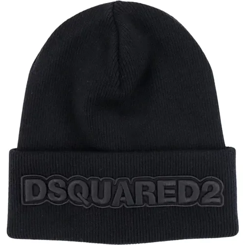 Beanies, male, , Size: ONE SIZE Wool Winter Hat Stylish - Dsquared2 - Modalova