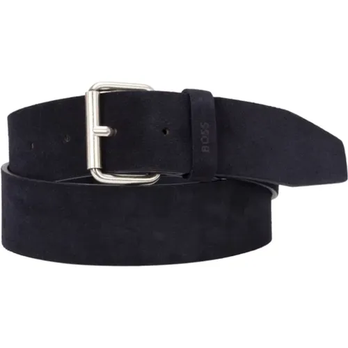 Belts, male, , Size: 105 CM Leather Belt with Logo - HUGO - Modalova