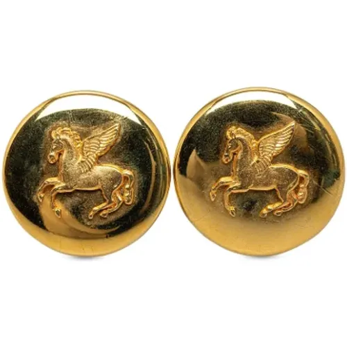 Pre-owned Jewellery, female, , Size: ONE SIZE Pre-owned Gold earrings - Hermès Vintage - Modalova