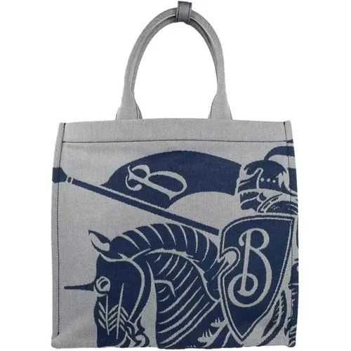 Tote Bags, female, , Size: ONE SIZE Knight Logo Canvas Tote Bag with Coin Pouch - Burberry - Modalova