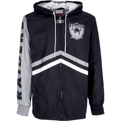 Sportswear, male, , Size: M Oakland Raiders Windbreaker Full Zip - Mitchell & Ness - Modalova