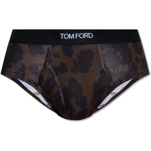 Bottoms, male, , Size: L Briefs with animal motif - Tom Ford - Modalova