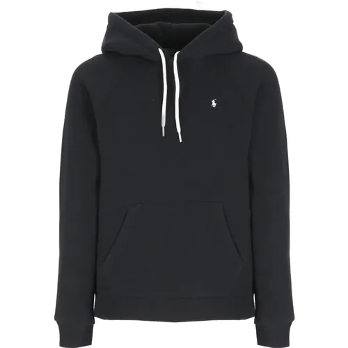 Schwarzer Baumwollhoodie mit Kordelzug , Damen, Größe: S - Ralph Lauren - Modalova