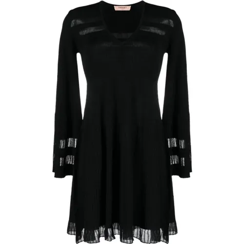 Italian Design V-Neck Dress , female, Sizes: XS, M, S - Twinset - Modalova