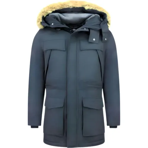Long Warm Winter Jacket - Parka Jackets Men - Pi-891B , male, Sizes: XL, S, M, L - Enos - Modalova