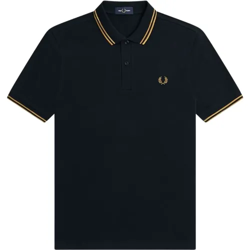 Classic Cotton Polo with Double Stripe , male, Sizes: XL, 3XL, S, L, 2XL, M - Fred Perry - Modalova