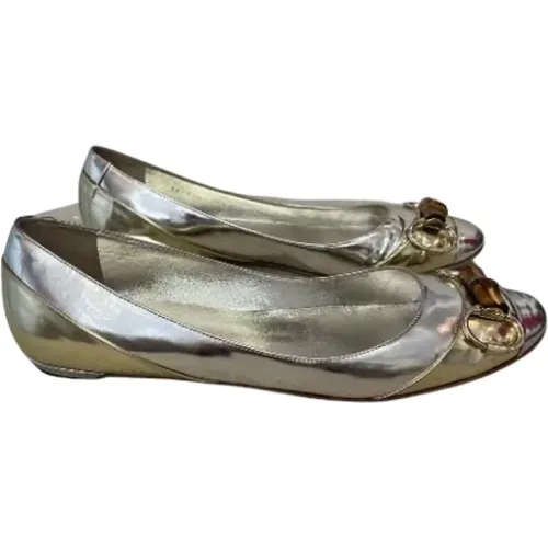 Pre-owned Flats, female, , Size: 9 1/2 US Pre-owned Leather flats - Gucci Vintage - Modalova