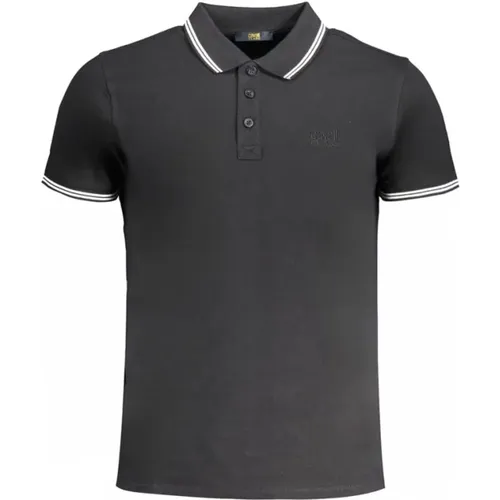 Schwarzes Baumwoll-Poloshirt mit Stickerei , Herren, Größe: 2XL - Cavalli Class - Modalova