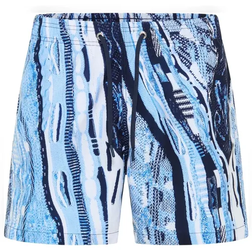 Knit Pattern Swim Shorts , male, Sizes: M, S, L, 2XL - carlo colucci - Modalova