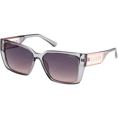 Sunglasses, unisex, , Size: 56 MM Grey Pink/Grey Shaded Sunglasses - Guess - Modalova