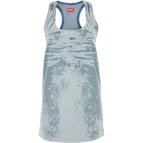 Printed denim mini dress , female, Sizes: XS, M, S - Diesel - Modalova