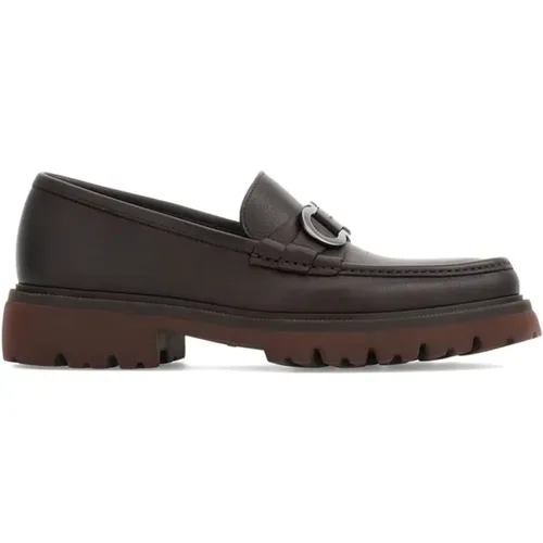 Loafers, male, , Size: 6 US Leather Loafer Shoe - Salvatore Ferragamo - Modalova