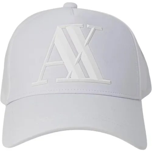 Caps, male, , Size: ONE SIZE Visor Cotton Hat Spring/Summer Collection - Armani Exchange - Modalova