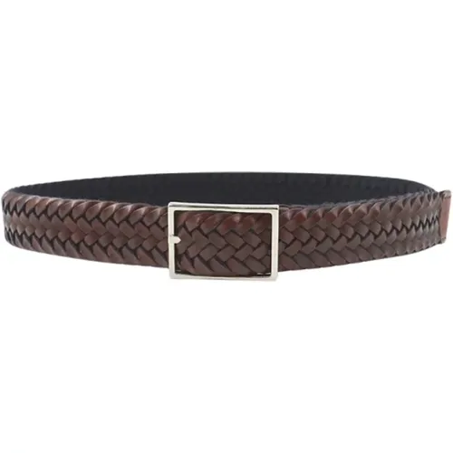 Belts, male, , Size: 100 CM Reversible Double Buckle Dark Belt - Dondup - Modalova