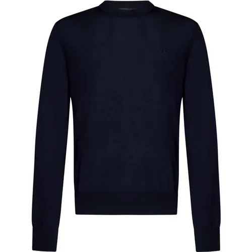 Blauer Woll-Crewneck-Pullover Aw24 , Herren, Größe: XL - Dsquared2 - Modalova