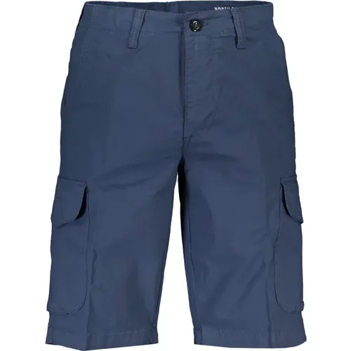 Blaue Bermuda Shorts Regular Fit Logo , Herren, Größe: W36 - North Sails - Modalova