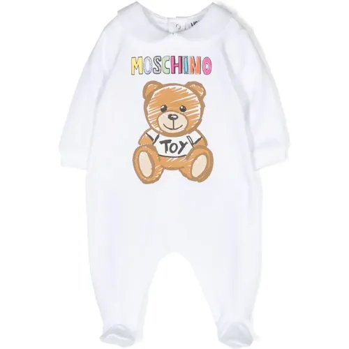 Kinder Weißer Teddybär-Print Body - Moschino - Modalova