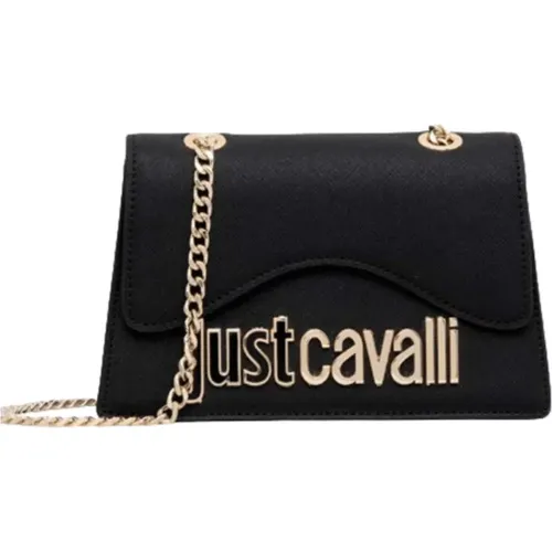 Schwarze Mini Handtasche mit Goldakzenten - Just Cavalli - Modalova