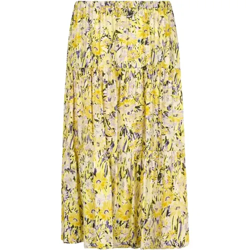 Flower Printed Skirt Morningll Style , female, Sizes: XL, 2XL - Lollys Laundry - Modalova
