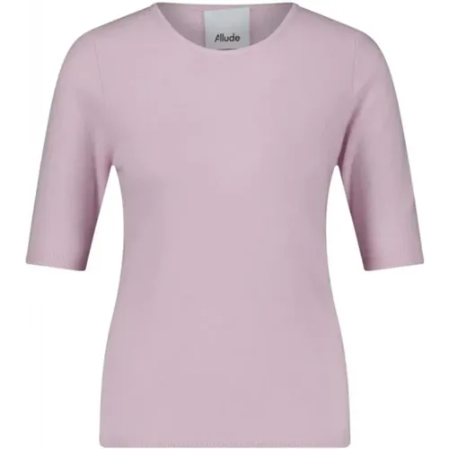 Short Sleeve Wool-Cashmere Blend Sweater , female, Sizes: M, S, XS, L - allude - Modalova