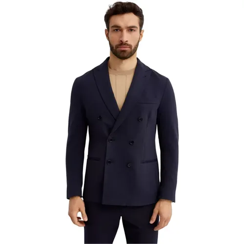 Navy Double-Breasted Blazer , male, Sizes: L, M, XL - Fay - Modalova