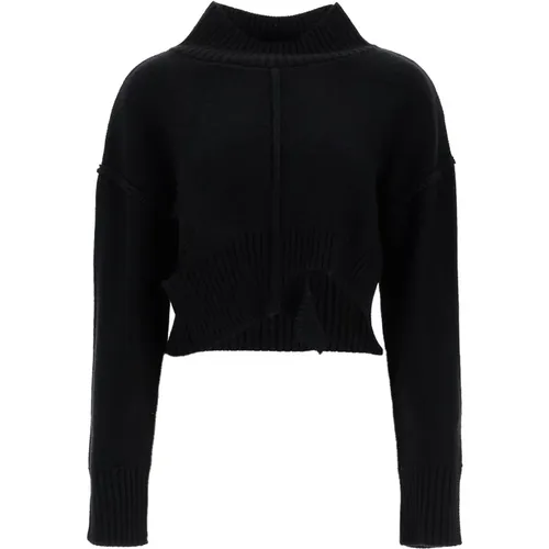 Zerstörter Kurzer Pullover Sweater , Damen, Größe: M - MM6 Maison Margiela - Modalova